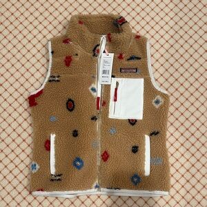 NWT Vineyard Vibes Kids Cozy Patterned Fleece Vest